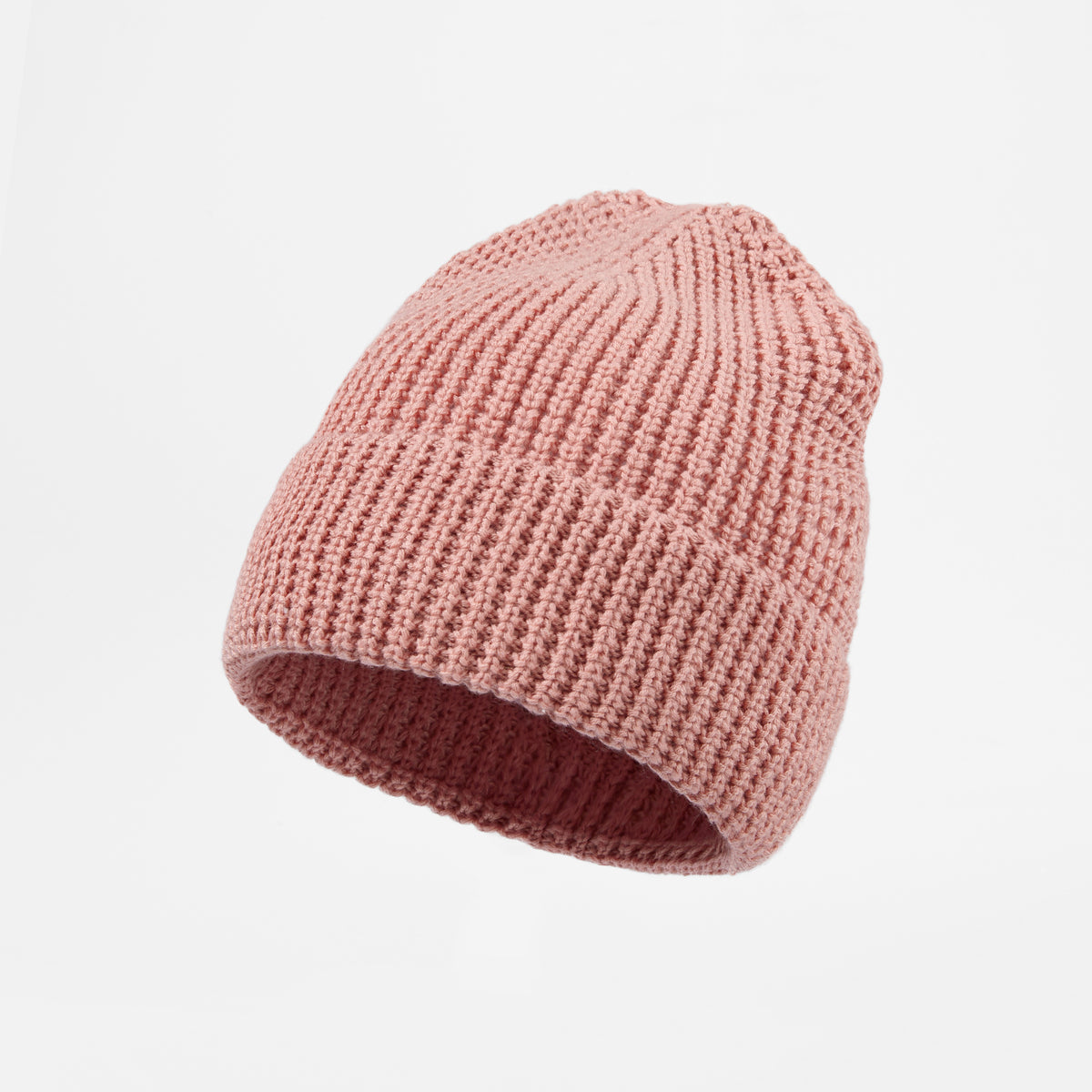Blank Knit Cuffed Waffle Beanie - 1546    Pink foremosthat