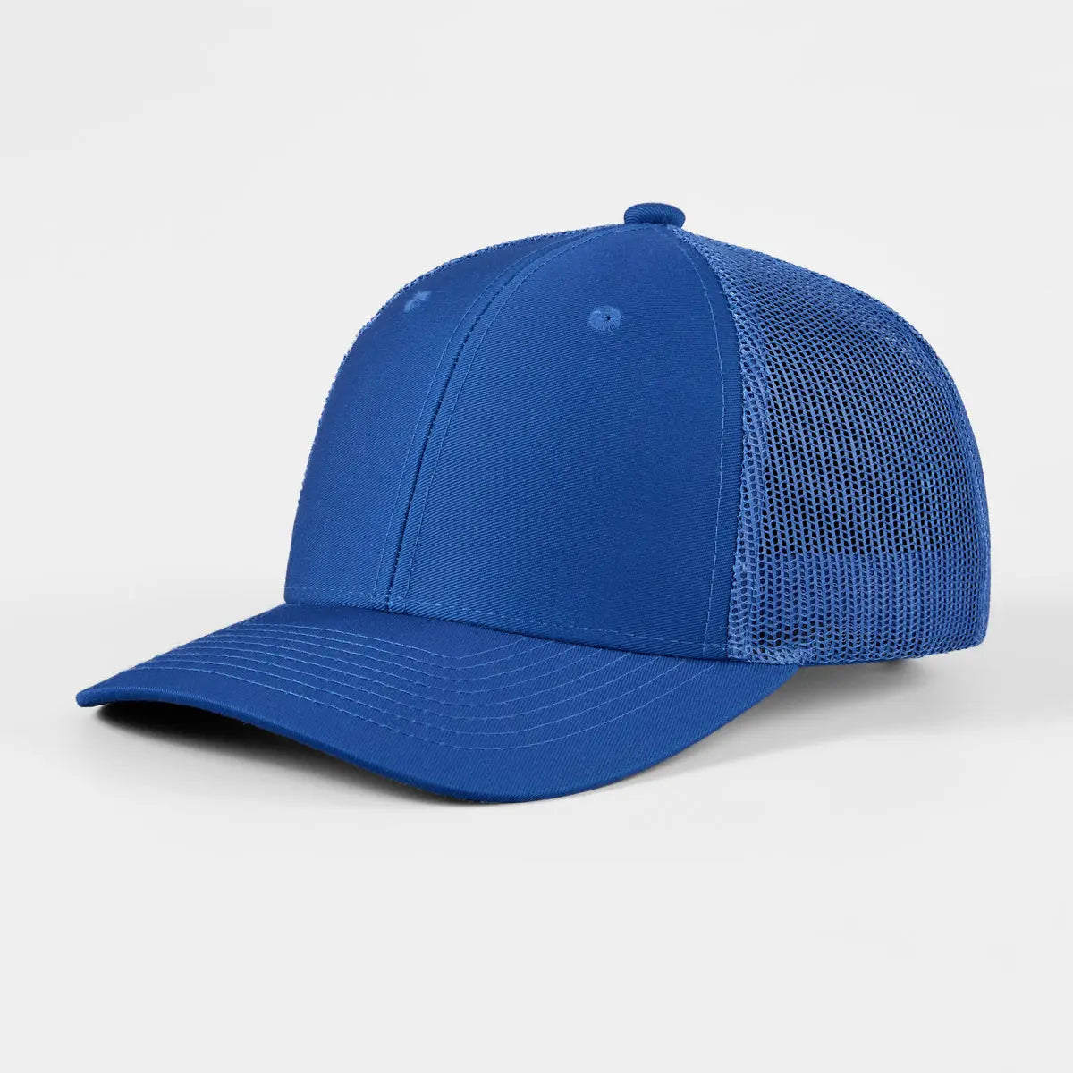 Blank 6 Panel Structured Mesh Trucker Hat - 7018  R.Blue Foremost Hat