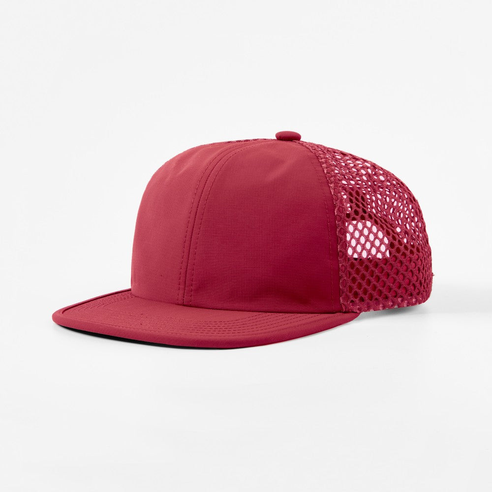 Blank 6 Panel Nylon Mesh Recycled Snapback Trucker Hat Wholesale - 6482     Foremost Hat-Wholesale & Custom Hats
