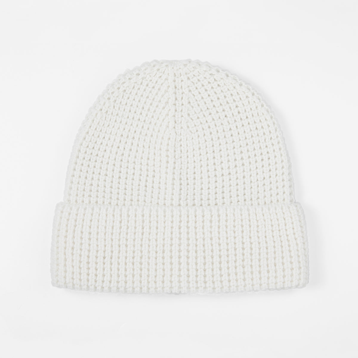 Blank Knit Cuffed Waffle Beanie - 1546     foremosthat