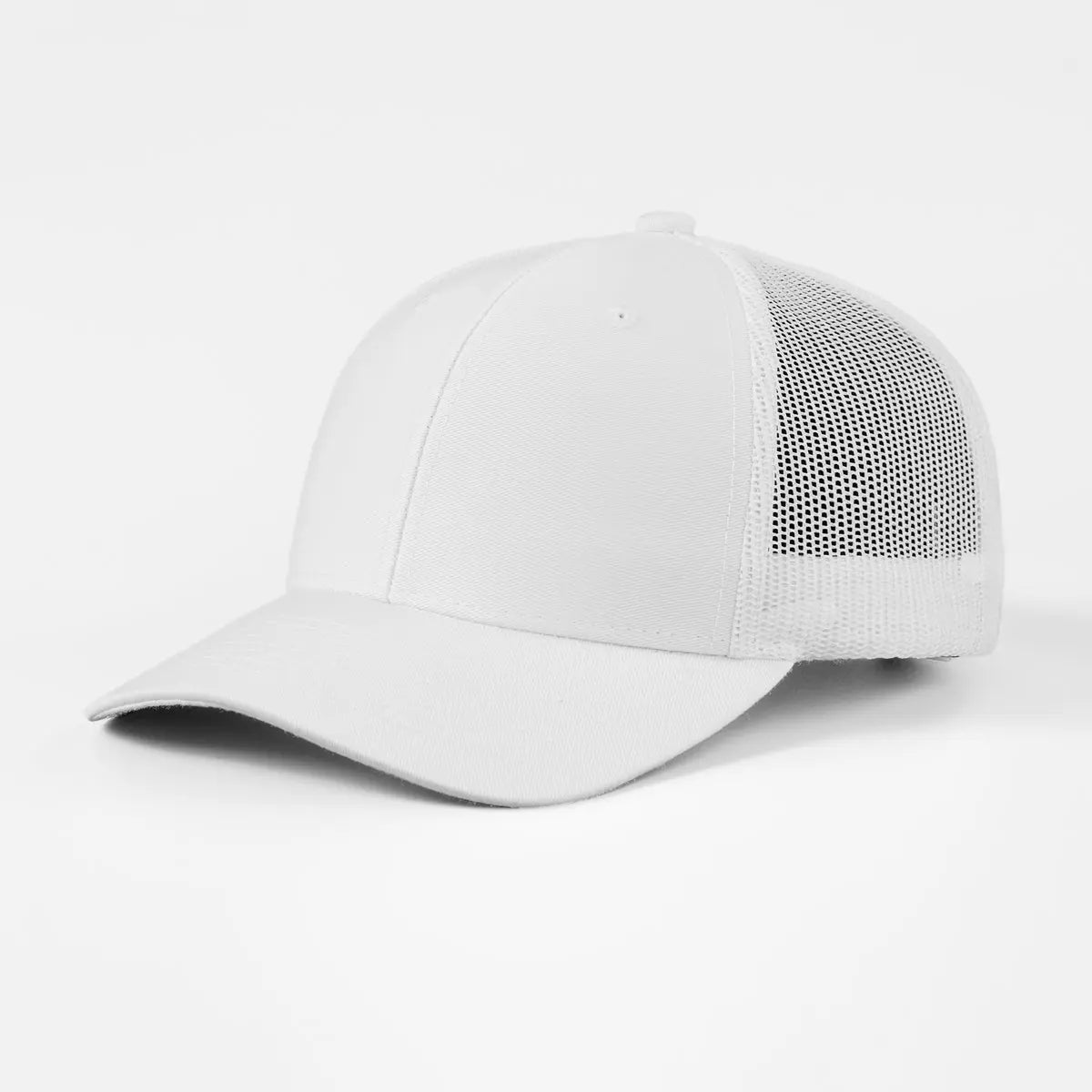 Blank 6 Panel Structured Mesh Trucker Hat - 7018  White Foremost Hat