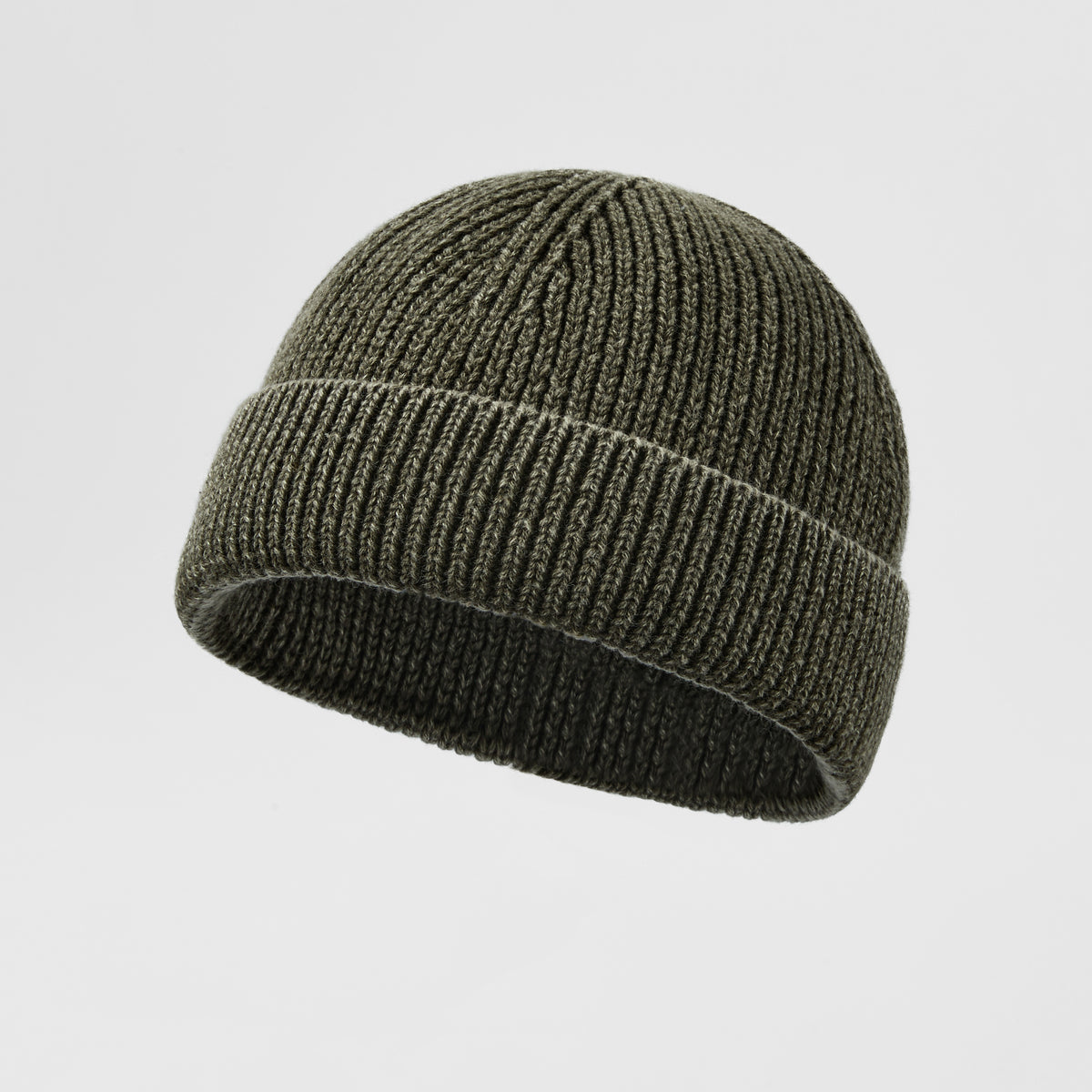 Blank Vintage Organic Cotton Short Fisherman Beanie Wholesale - 1359    Olive foremosthat